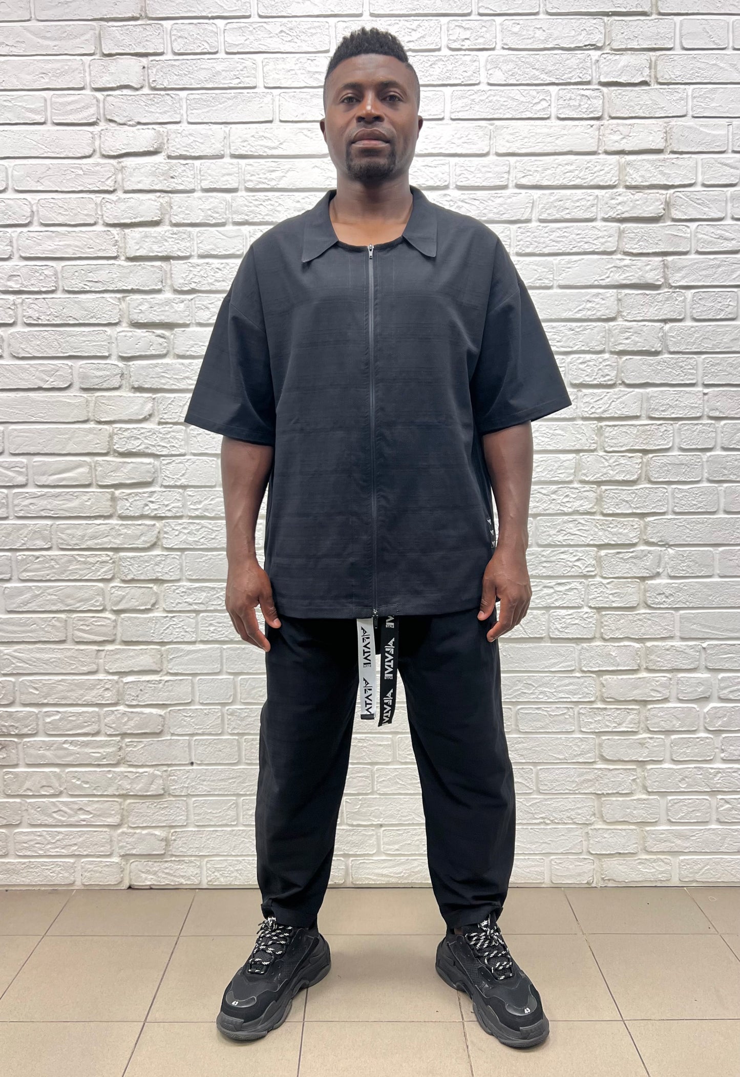 Compleu negru casual cu pantalon