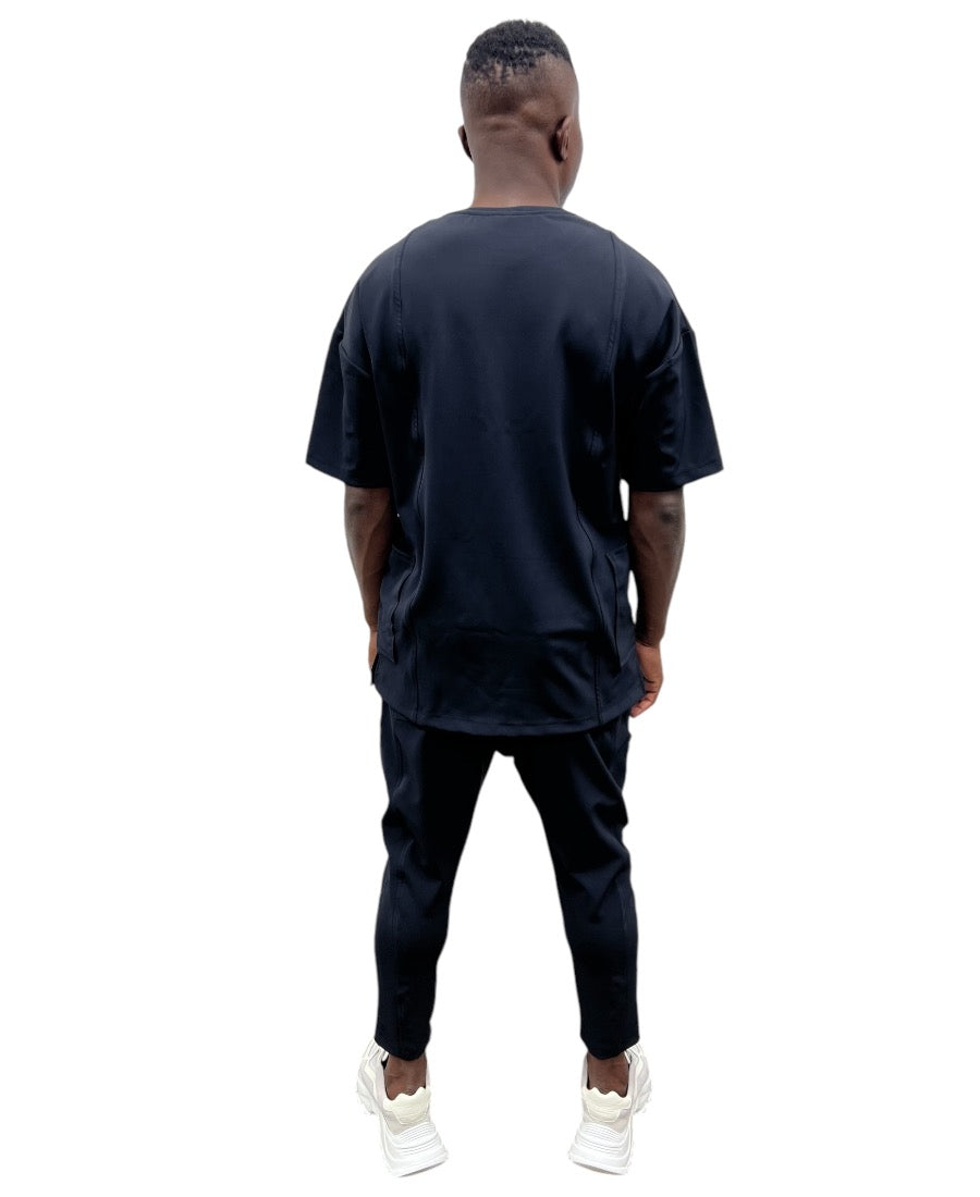 Compleu negru cu design lateral
