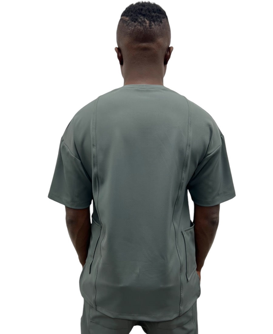 Tricou kaki casual cu design