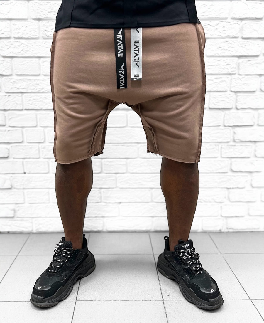 Pantaloni cappuccino cu diverse cusaturi de design