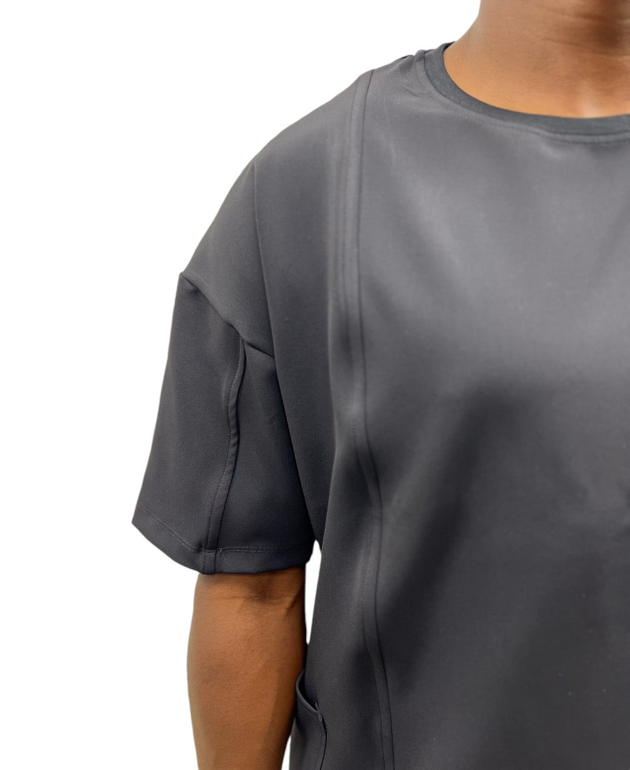 Tricou negru casual cu design