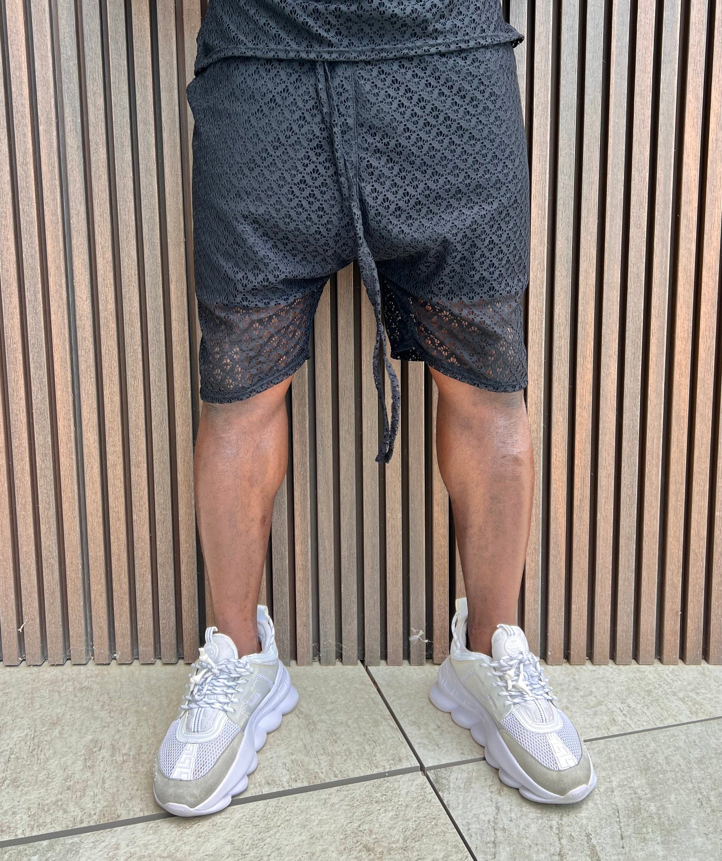 Pantaloni scurti negri • lace