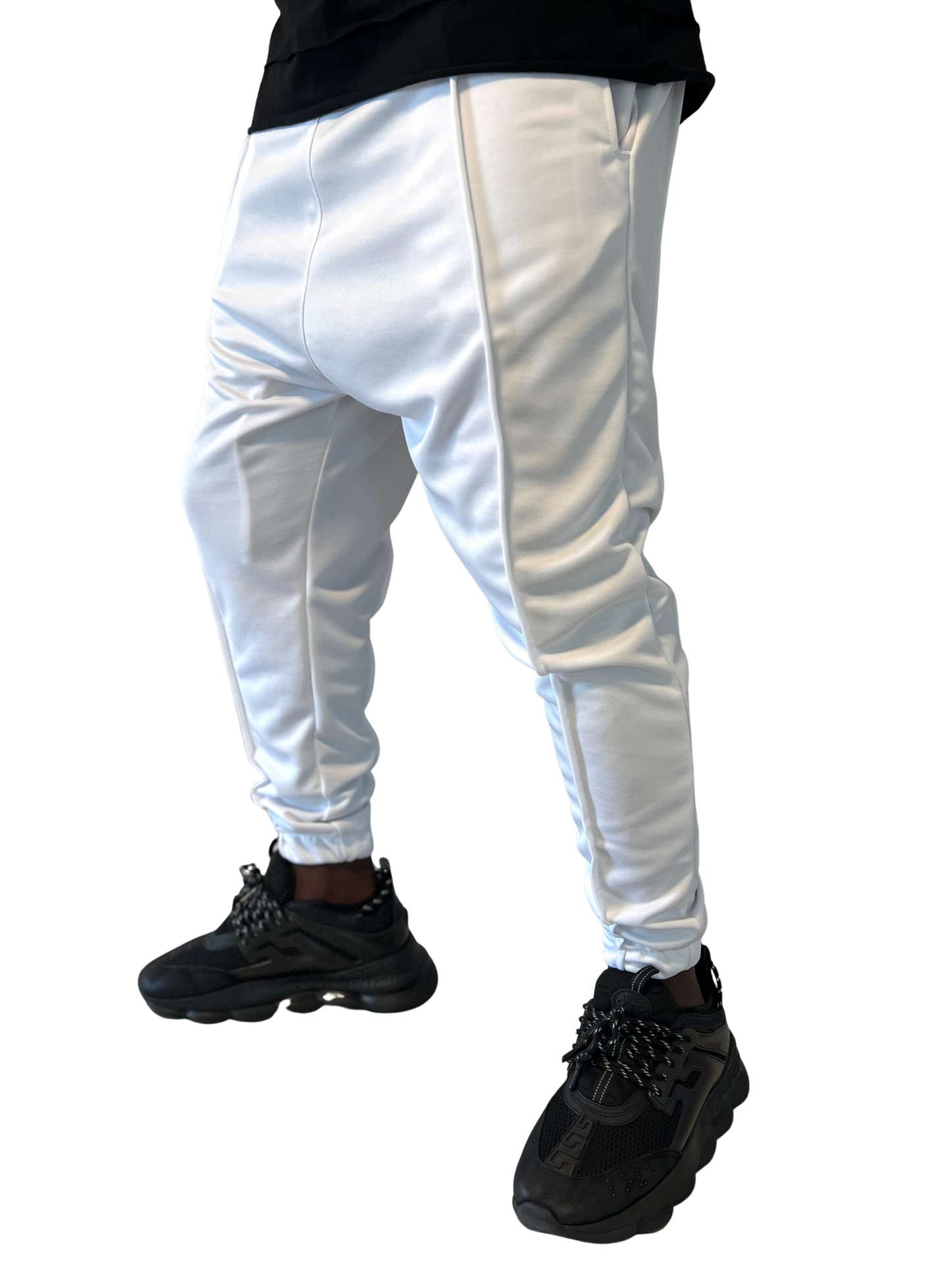 Pantaloni albi cu design elegant