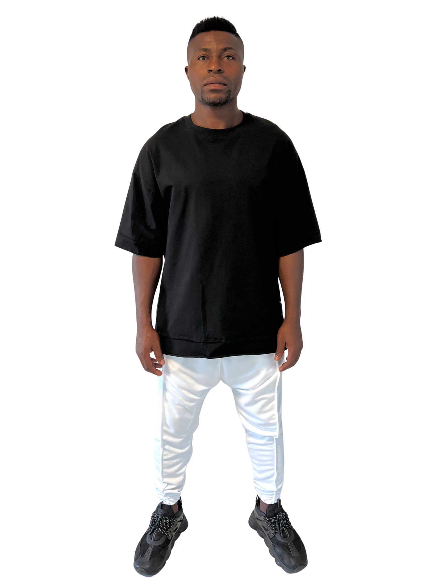 Pantaloni albi cu design elegant