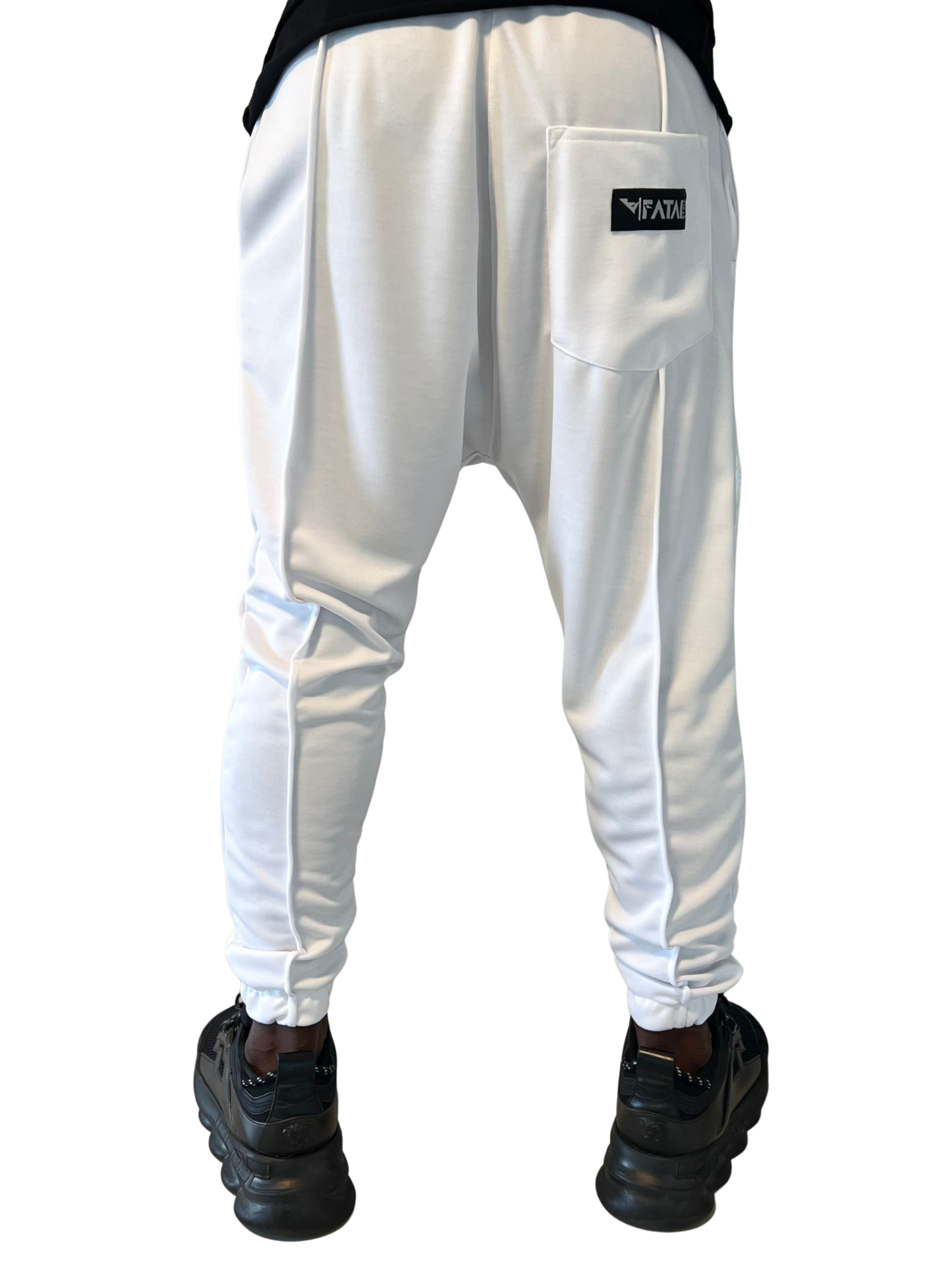 Pantaloni albi cu design elegant