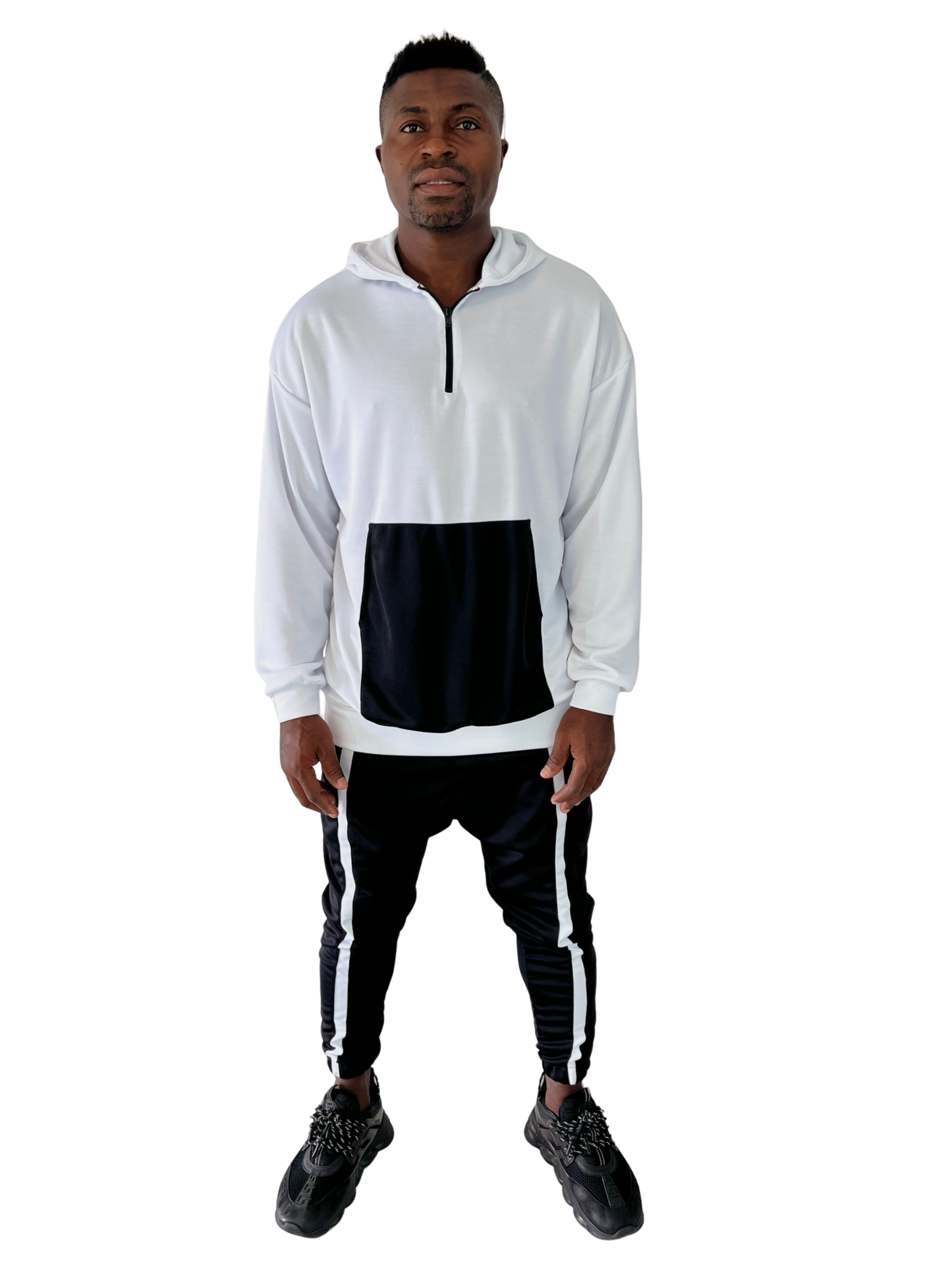 Compleu in combinatie alb/negru