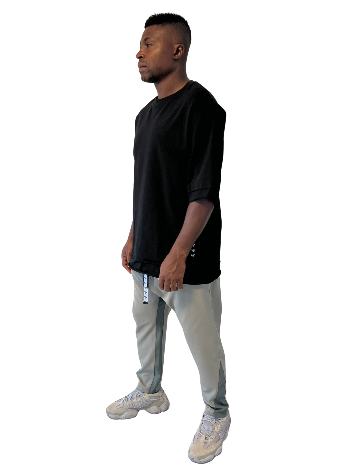 Pantaloni in combinatie de doua nuante de kaki
