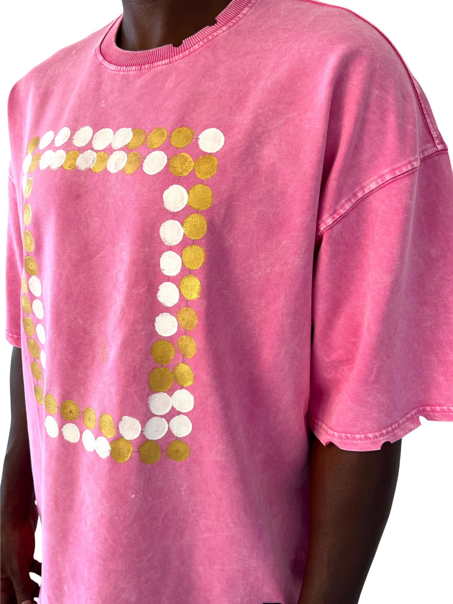 Tricou roz vopsit manual