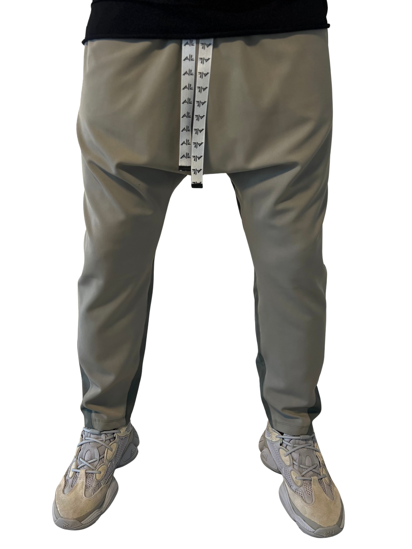 Pantaloni in combinatie de doua nuante de kaki