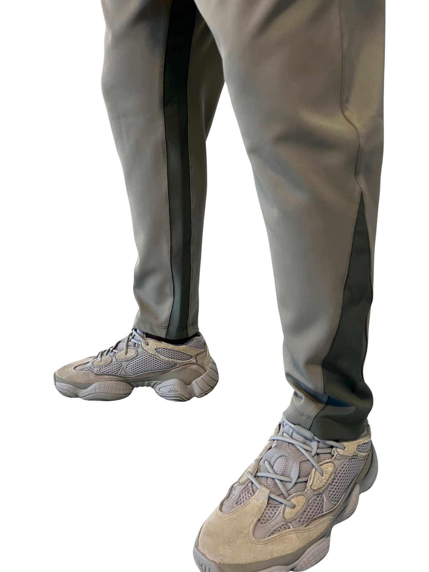 Pantaloni in combinatie de doua nuante de kaki