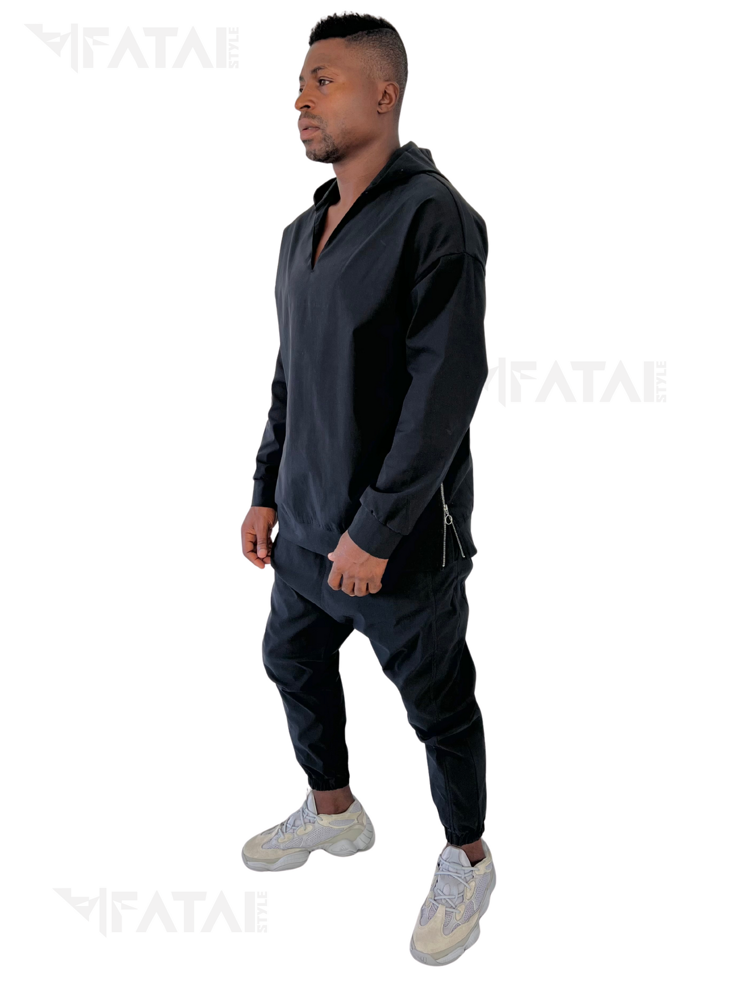 Pantaloni negri cu elastec