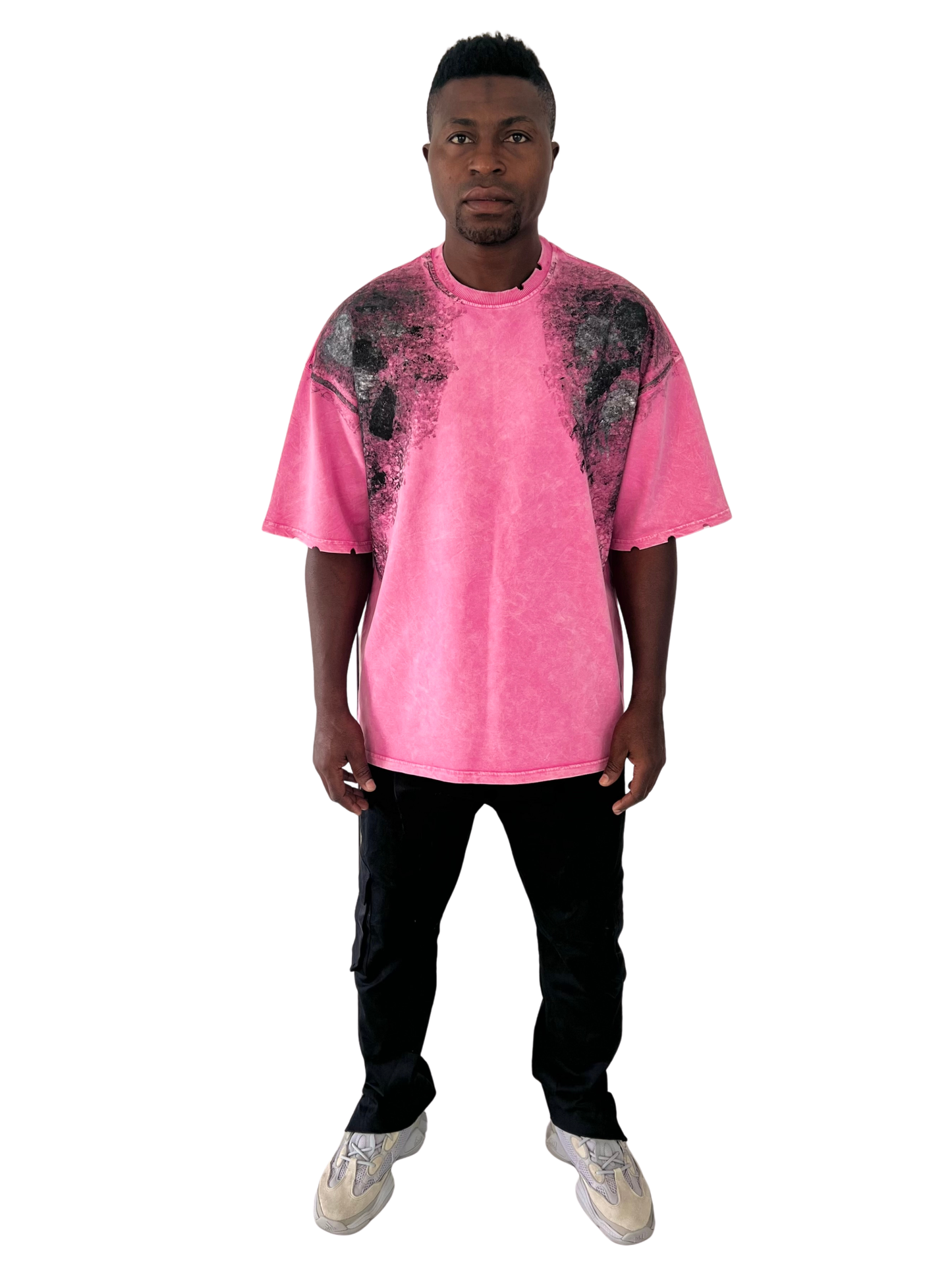 Tricou roz vopsit
