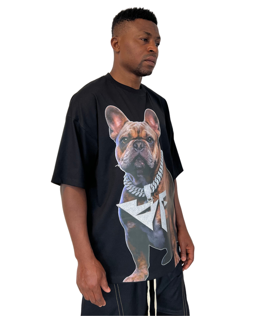 Tricou negru cu print