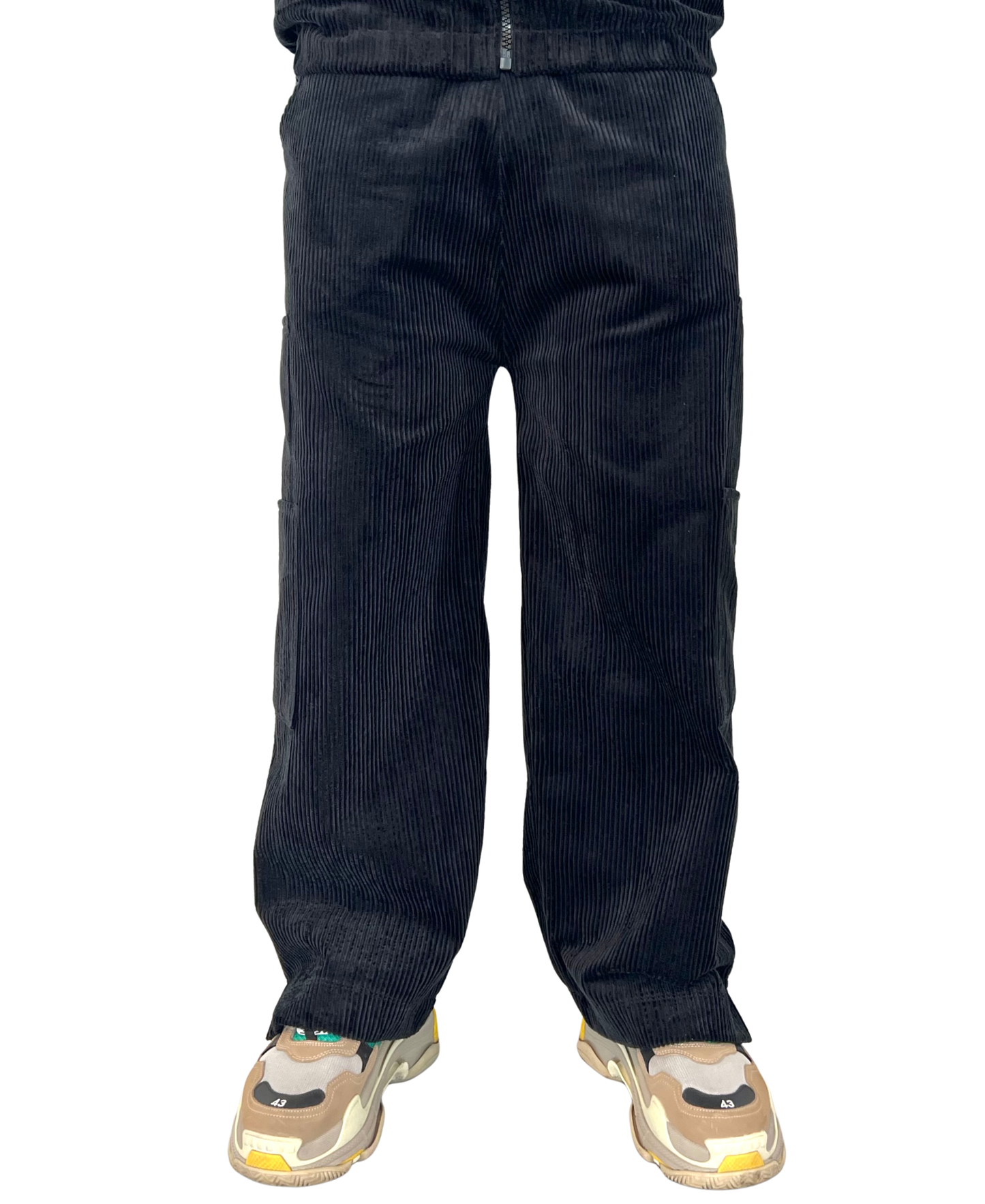 Pantaloni negru raiat