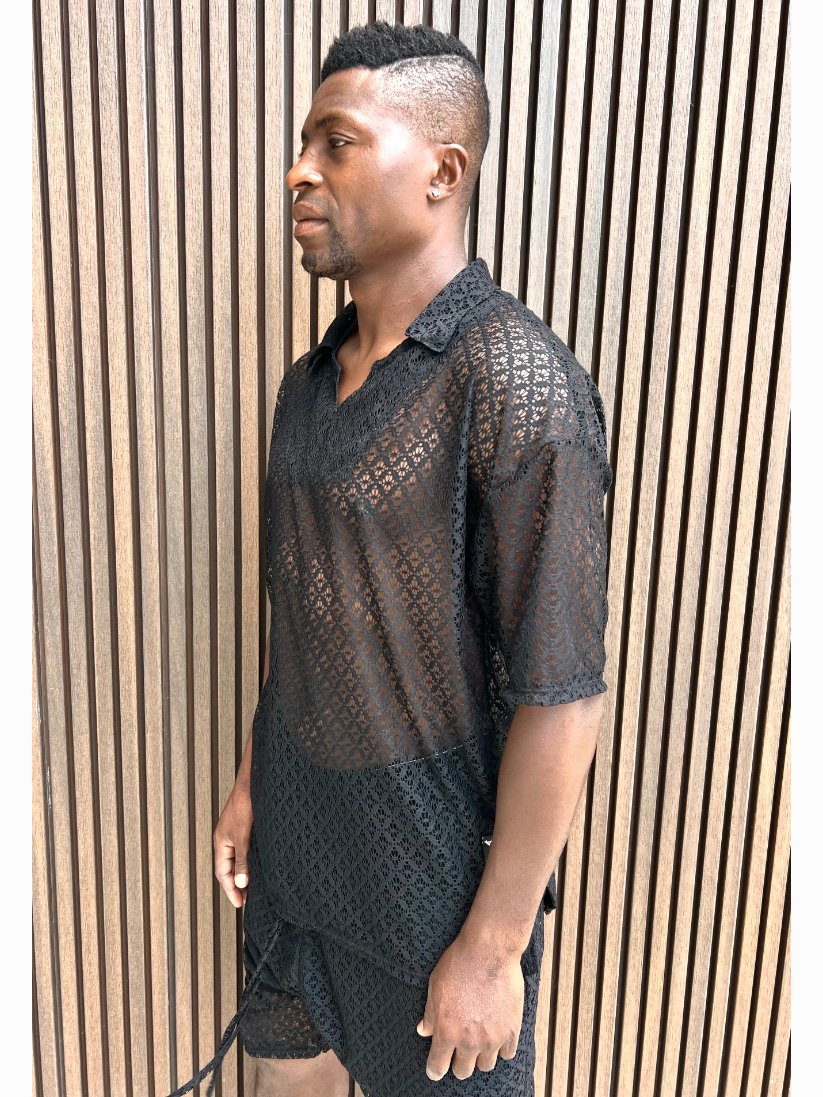 Tricou negru • lace