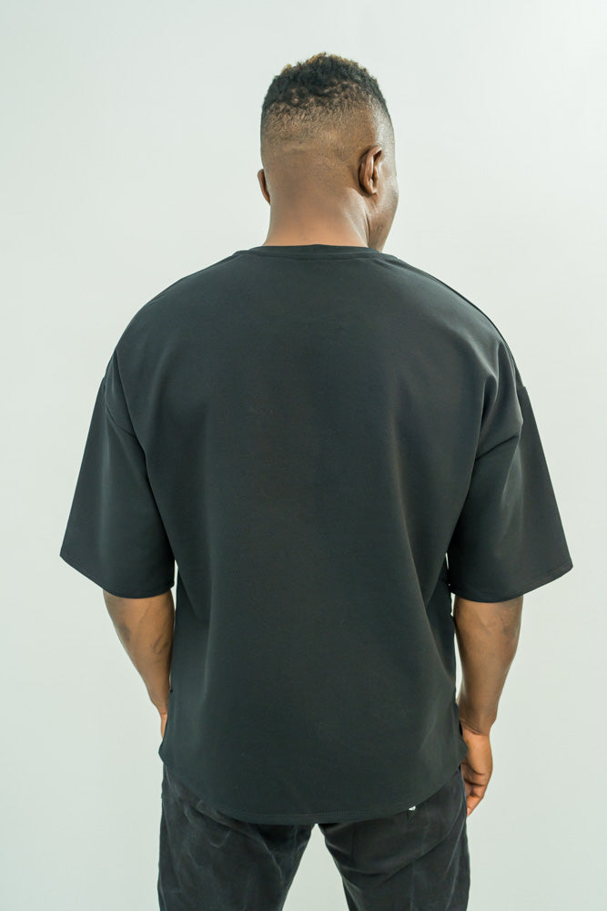 Tricou negru cu fas catifelat