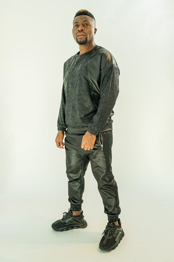Pantaloni din material flexibil, de trening, cu buzunare cu fermoare
