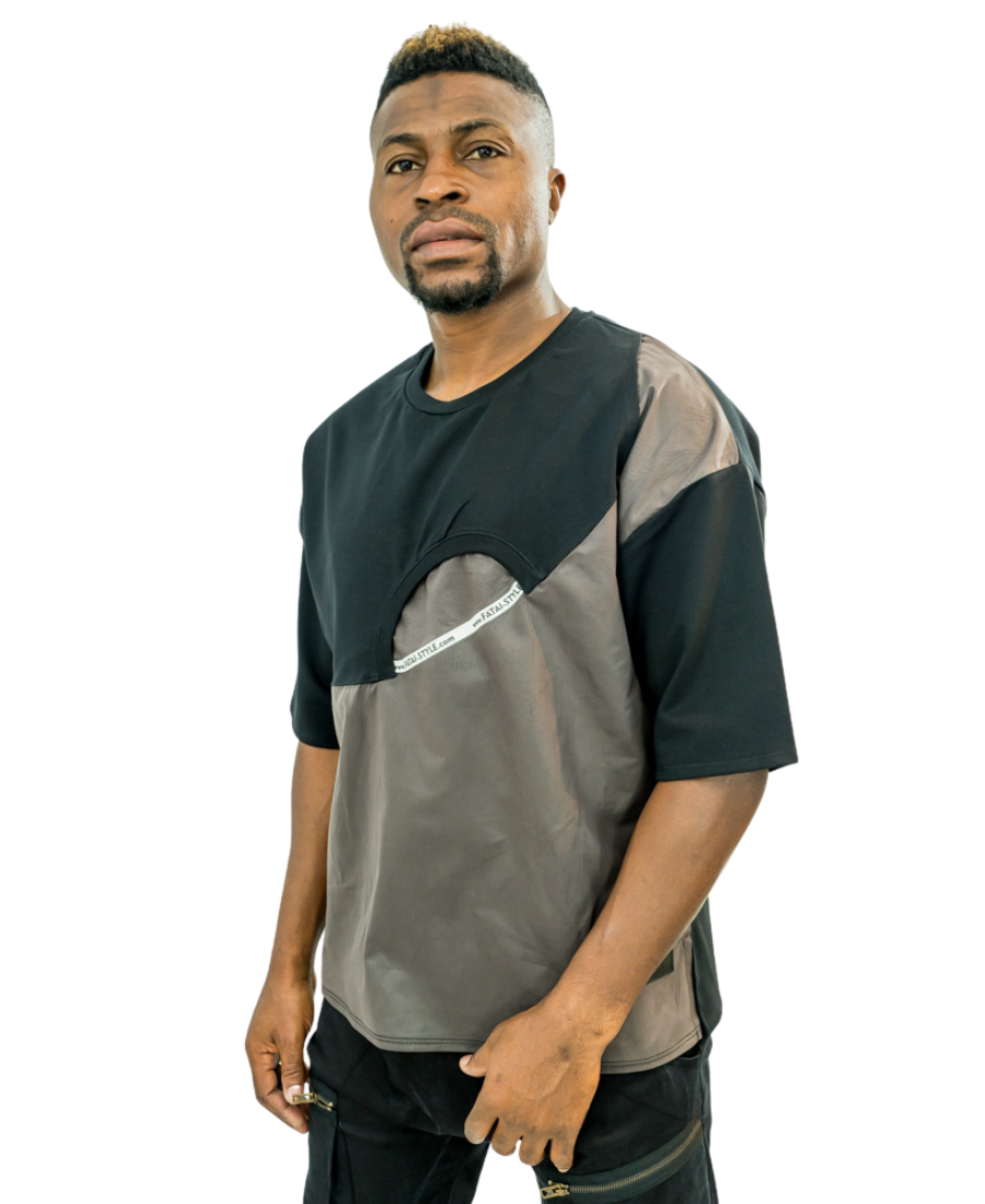 Tricou negru cu fas catifelat