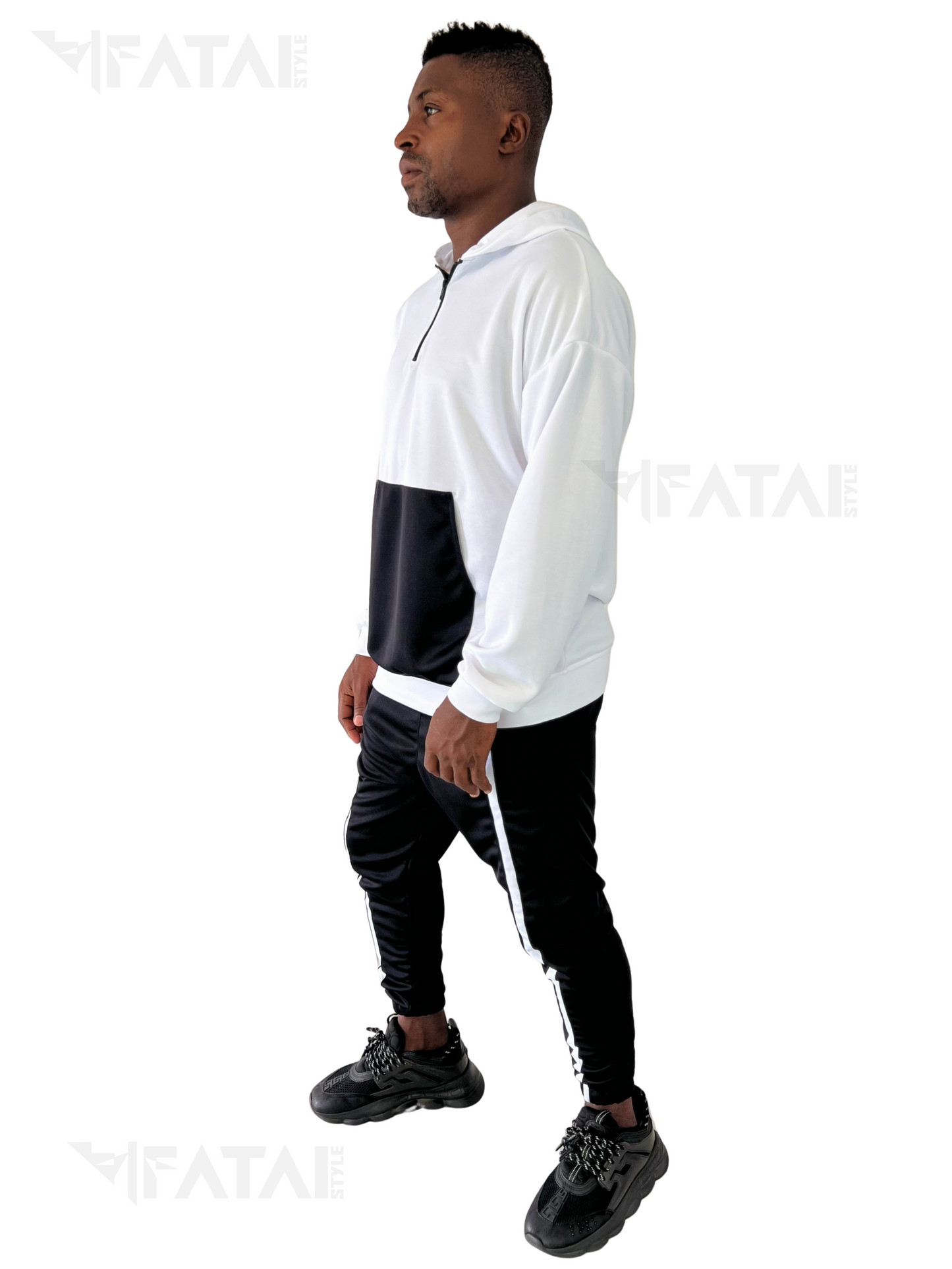 Compleu in combinatie alb/negru