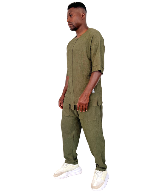Compleu cu pantaloni lungi kaki