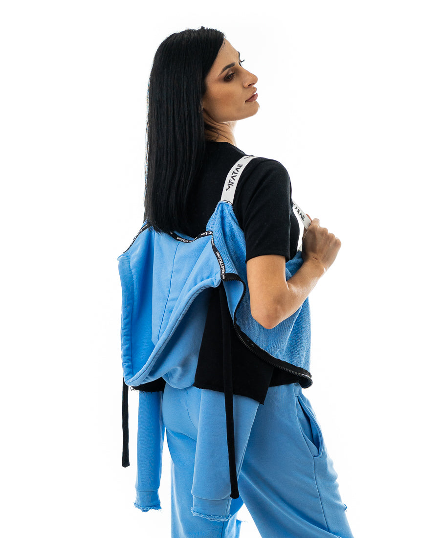 Bluza bleu si negru - tip 2in1