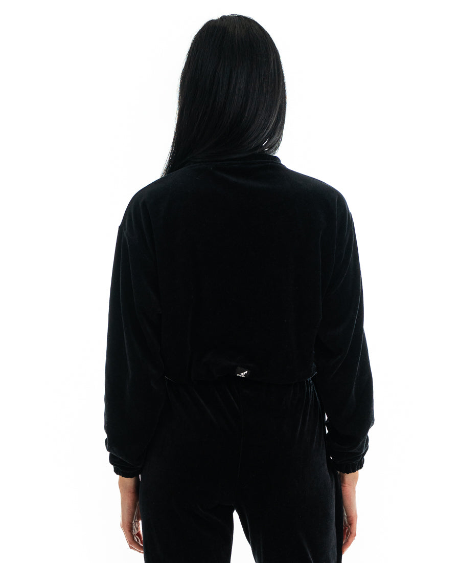 Bluza neagra de catifea