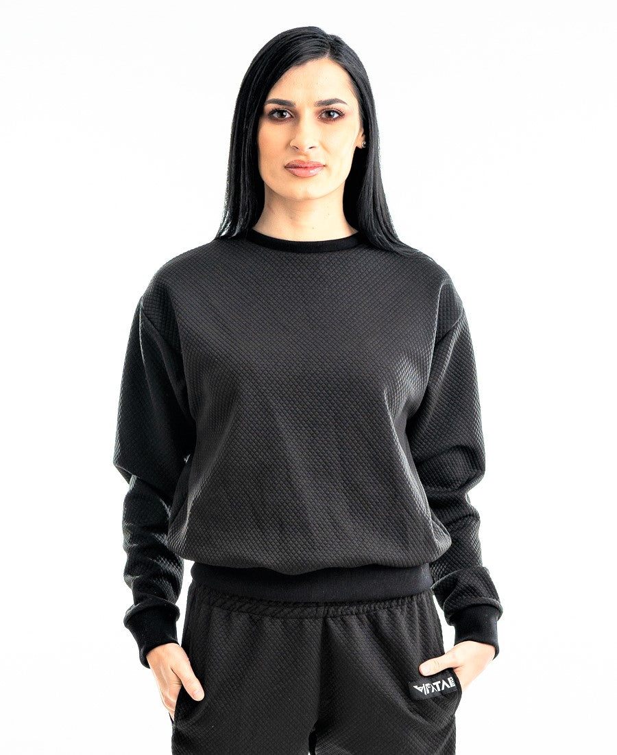 Bluza neagra cu model patratele