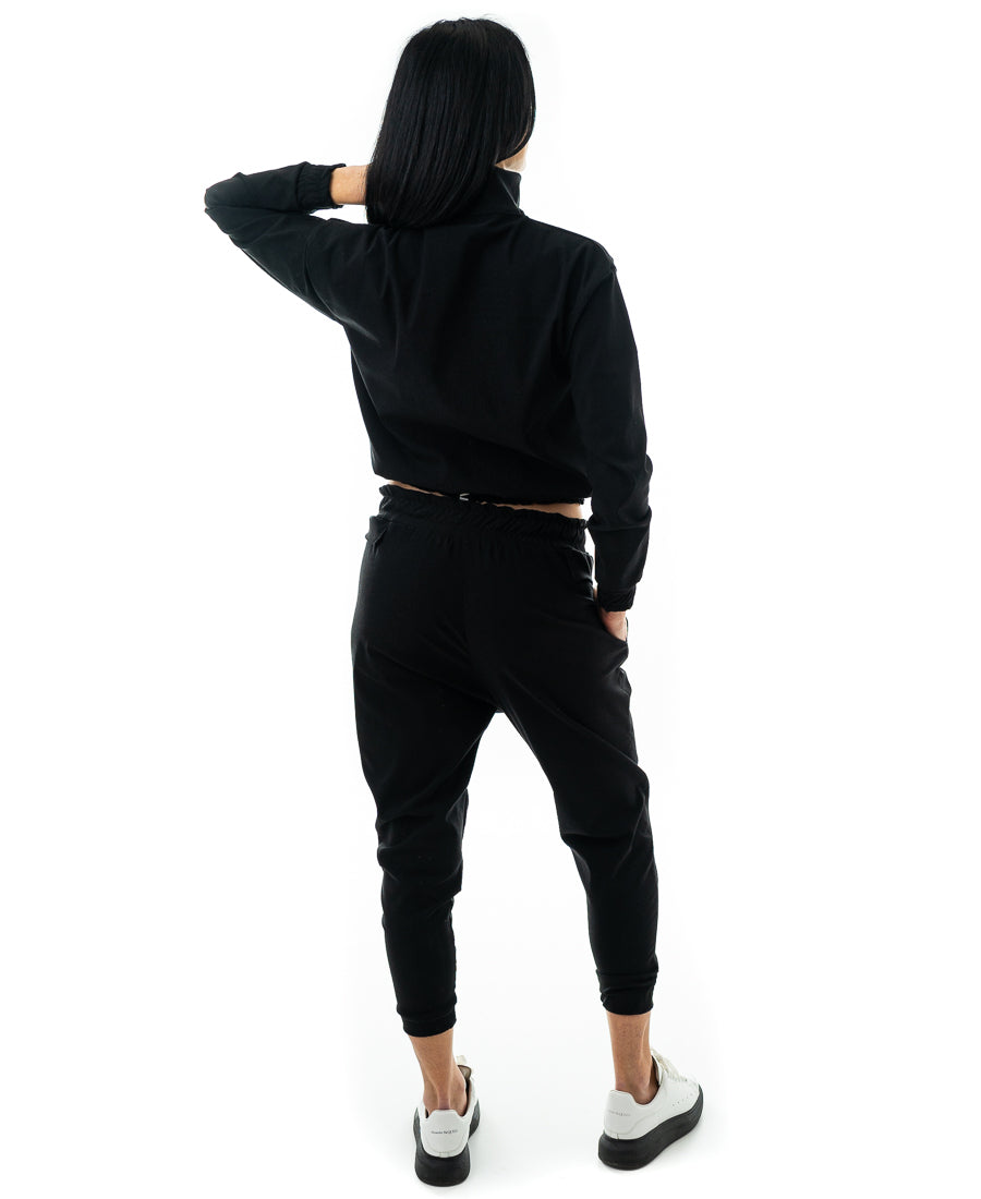 Compleu casual negru - model cu borseta