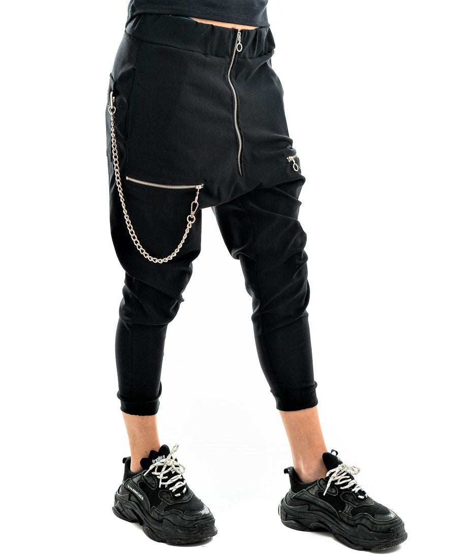 Pantaloni casual cu lant