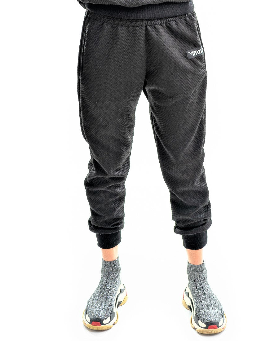 Pantaloni negri cu model patratele