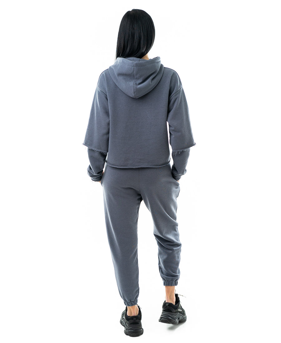 Trening dama gri - bluza fara fermoar