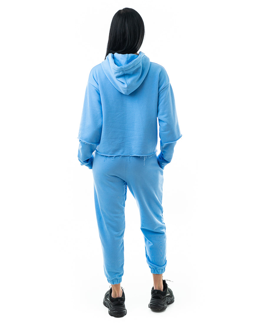 Trening dama bleu - bluza fara fermoar