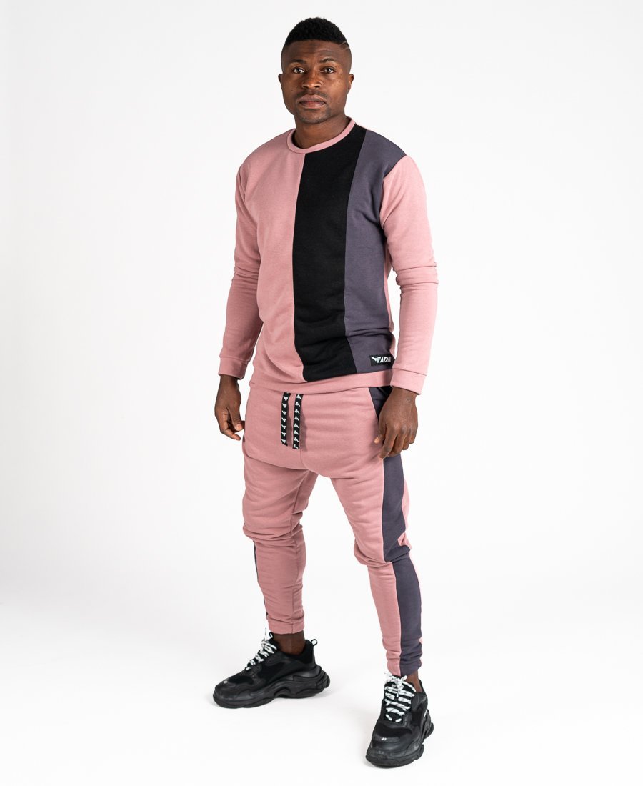 Pink tracksuit with black and grey - Fatai Style