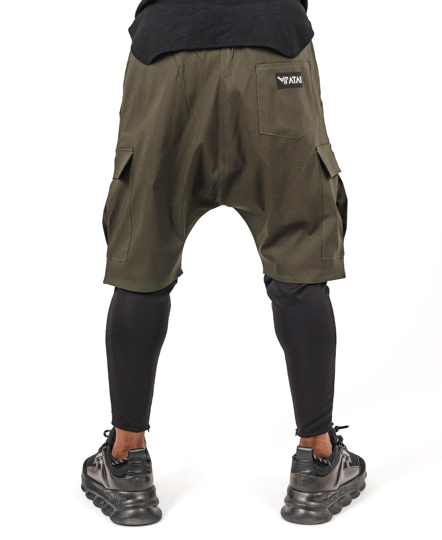 Pantaloni 2 in 1 kaki si negru