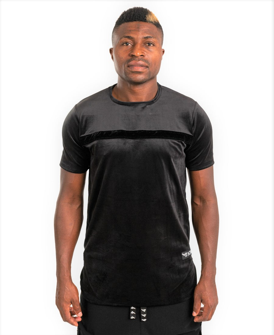 Tricou negru de catifea