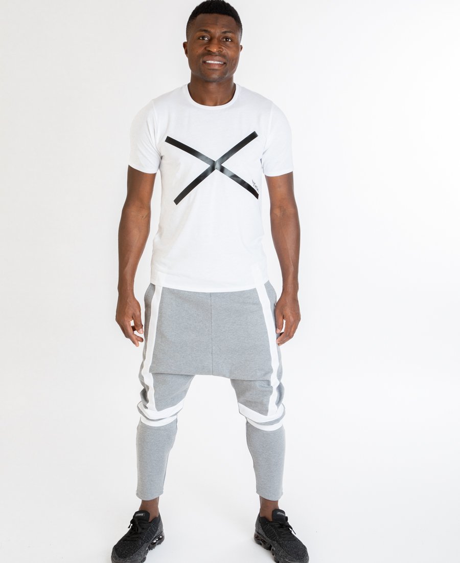 Grey trousers with white and red lines - Fatai Style