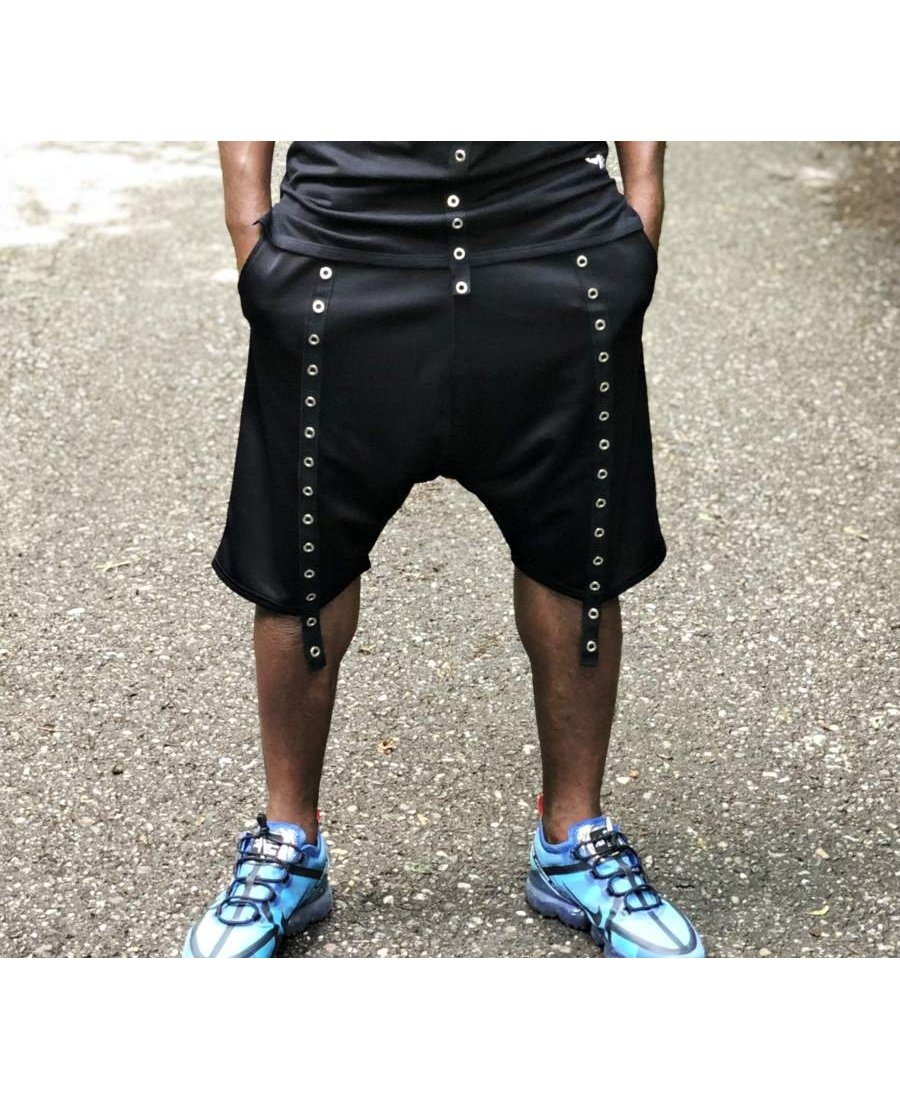 Black short trousers with double accesories - Fatai Style