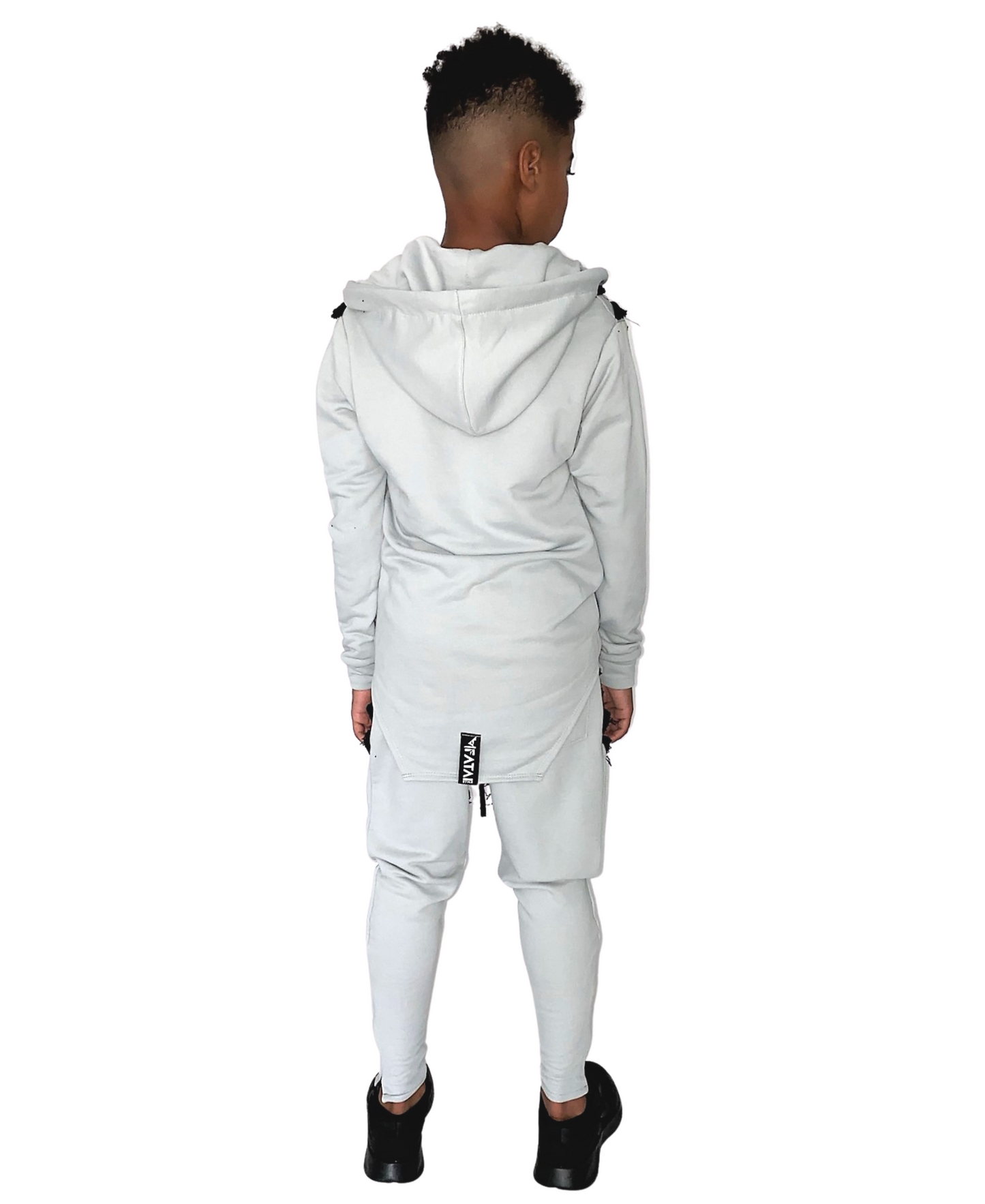 Trening unisex gri cu detalii negre si bretele pe interior tip ghiozdan