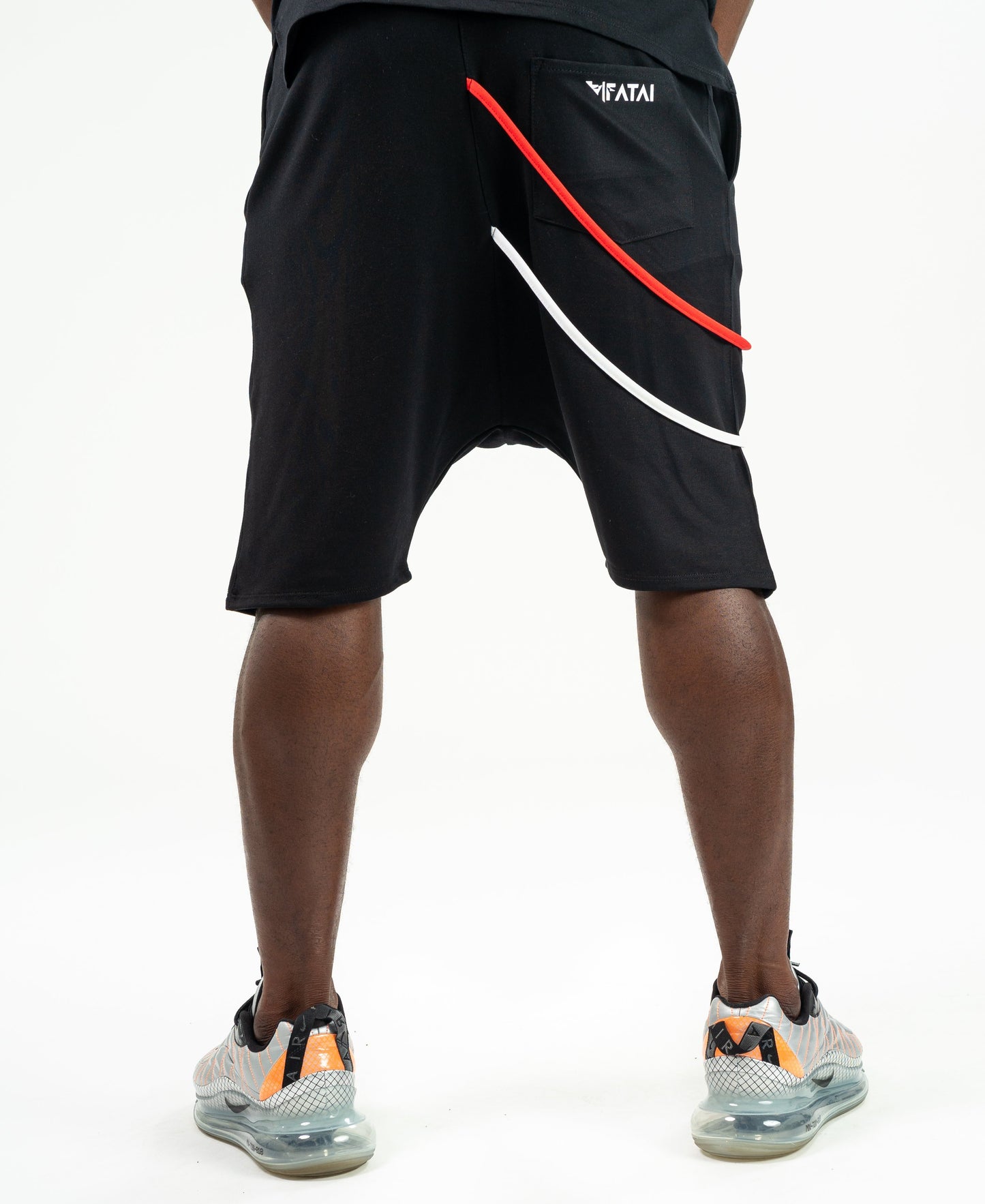Short Trousers black with white and red design - Fatai Style