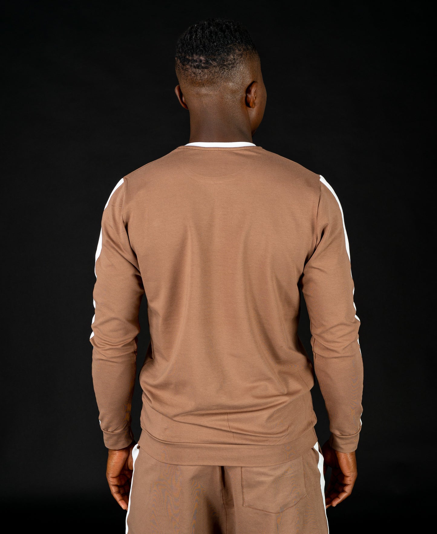 Long sleeve brown t-shirt with white line - Fatai Style