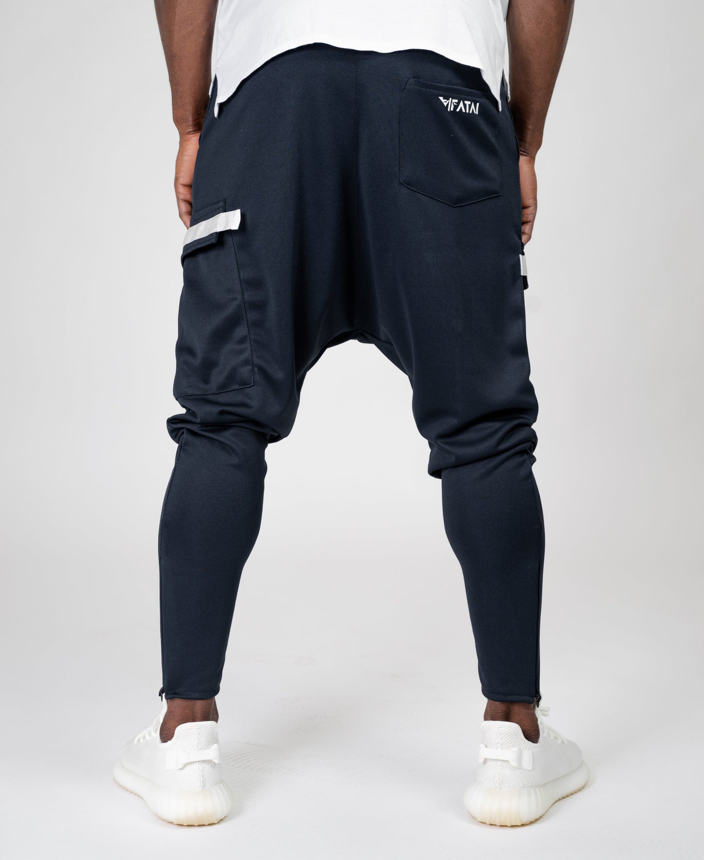 Bleumarin trousers with white zips - Fatai Style