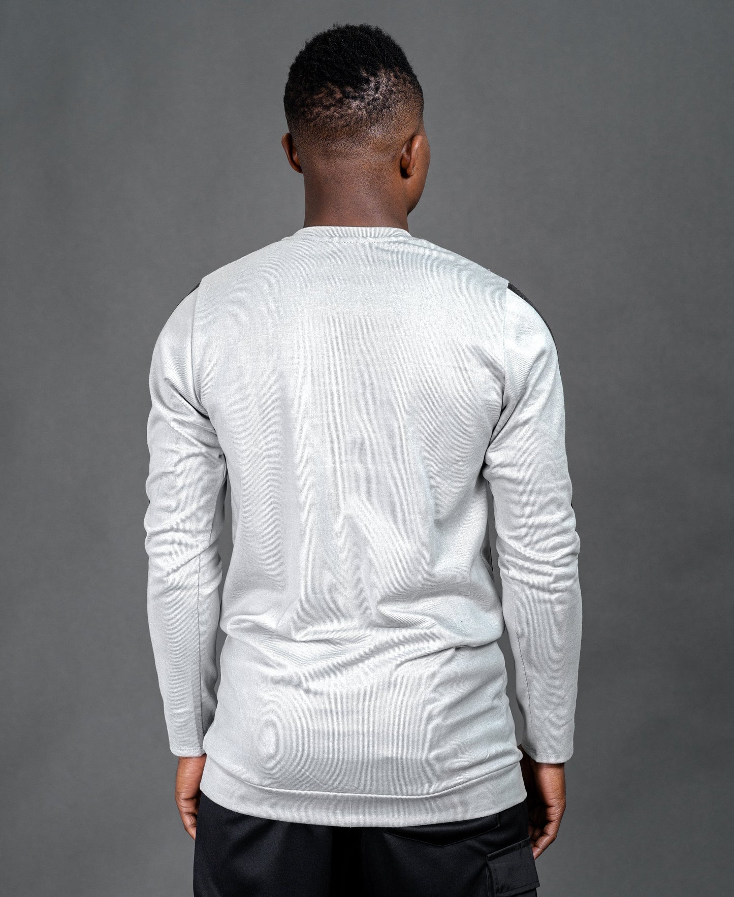Grey blouse with special design and black lines - Fatai Style