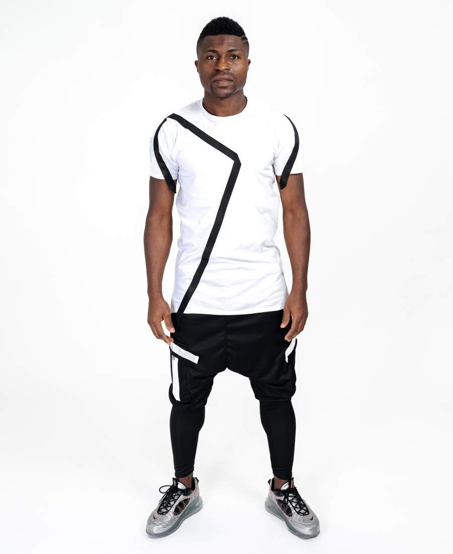 Black trousers with white zips - Fatai Style