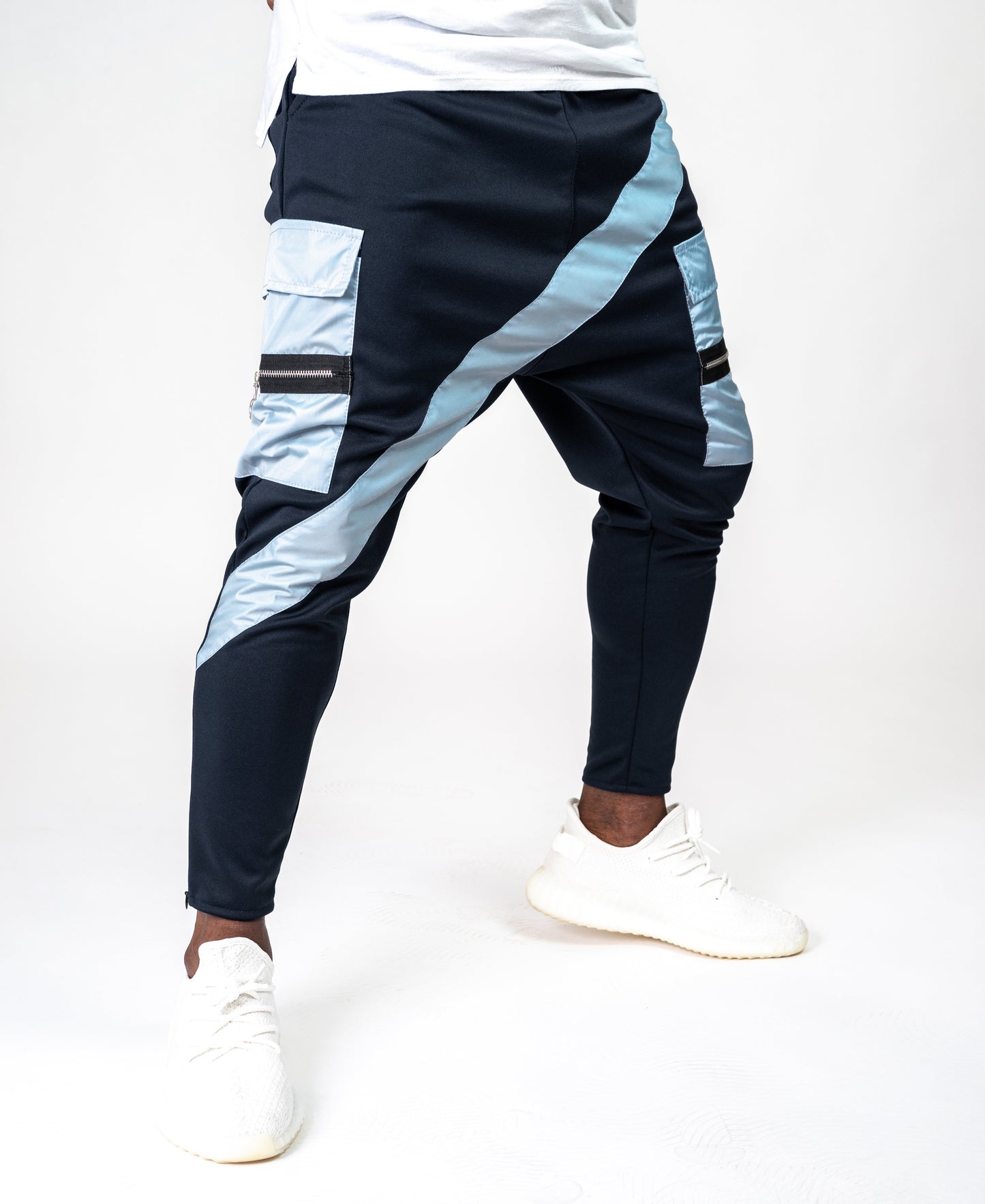 Bleumarin trousers with blue long line and pockets - Fatai Style