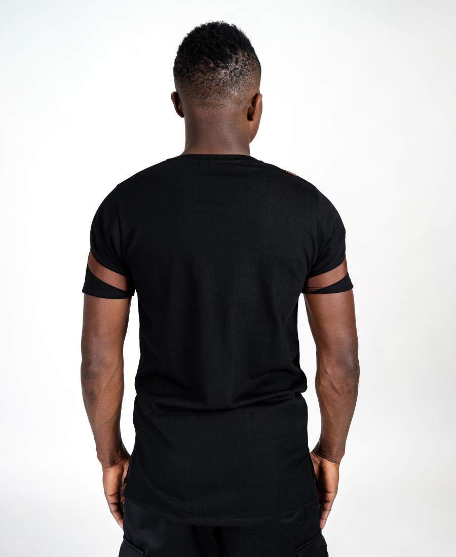 Black t-shirt with brown design - Fatai Style