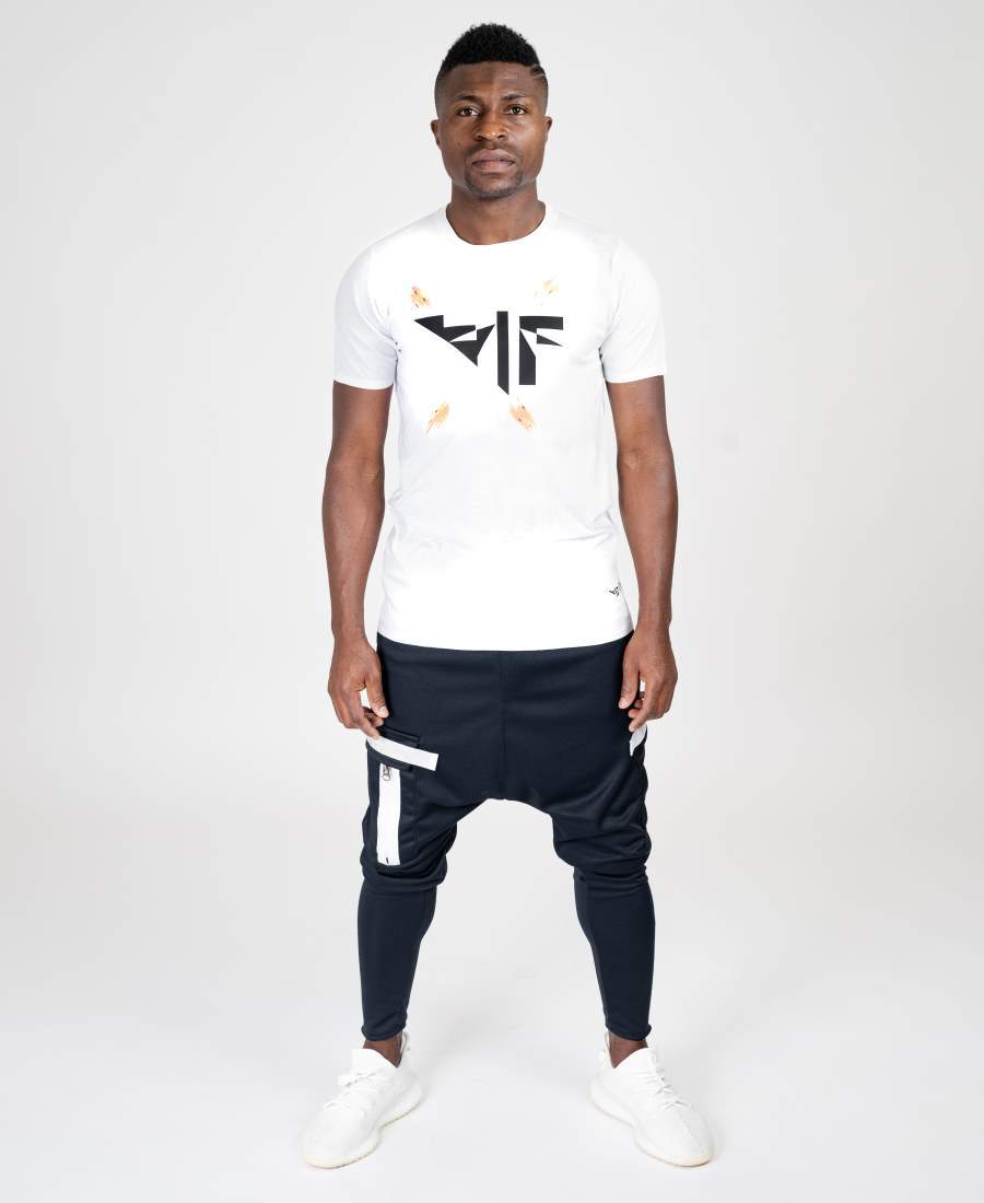 Bleumarin trousers with white zips - Fatai Style