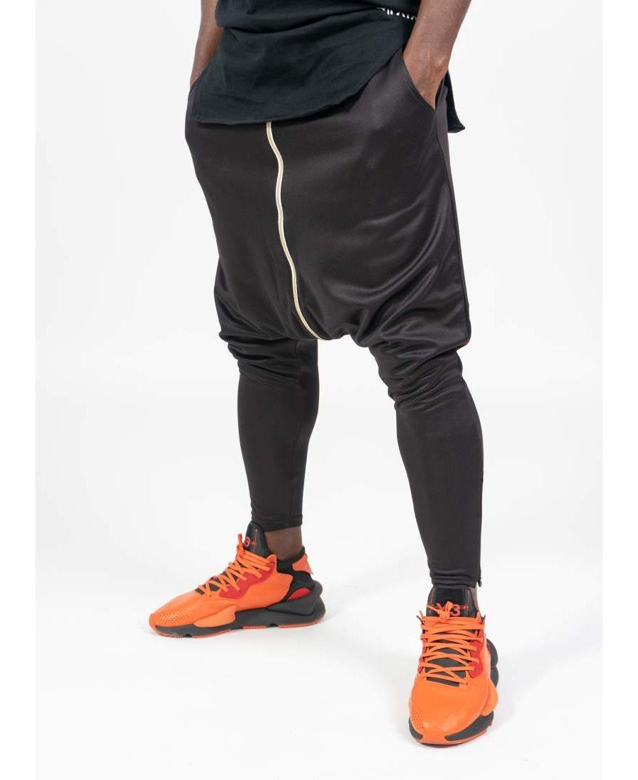 Black trousers with white long zip - Fatai Style