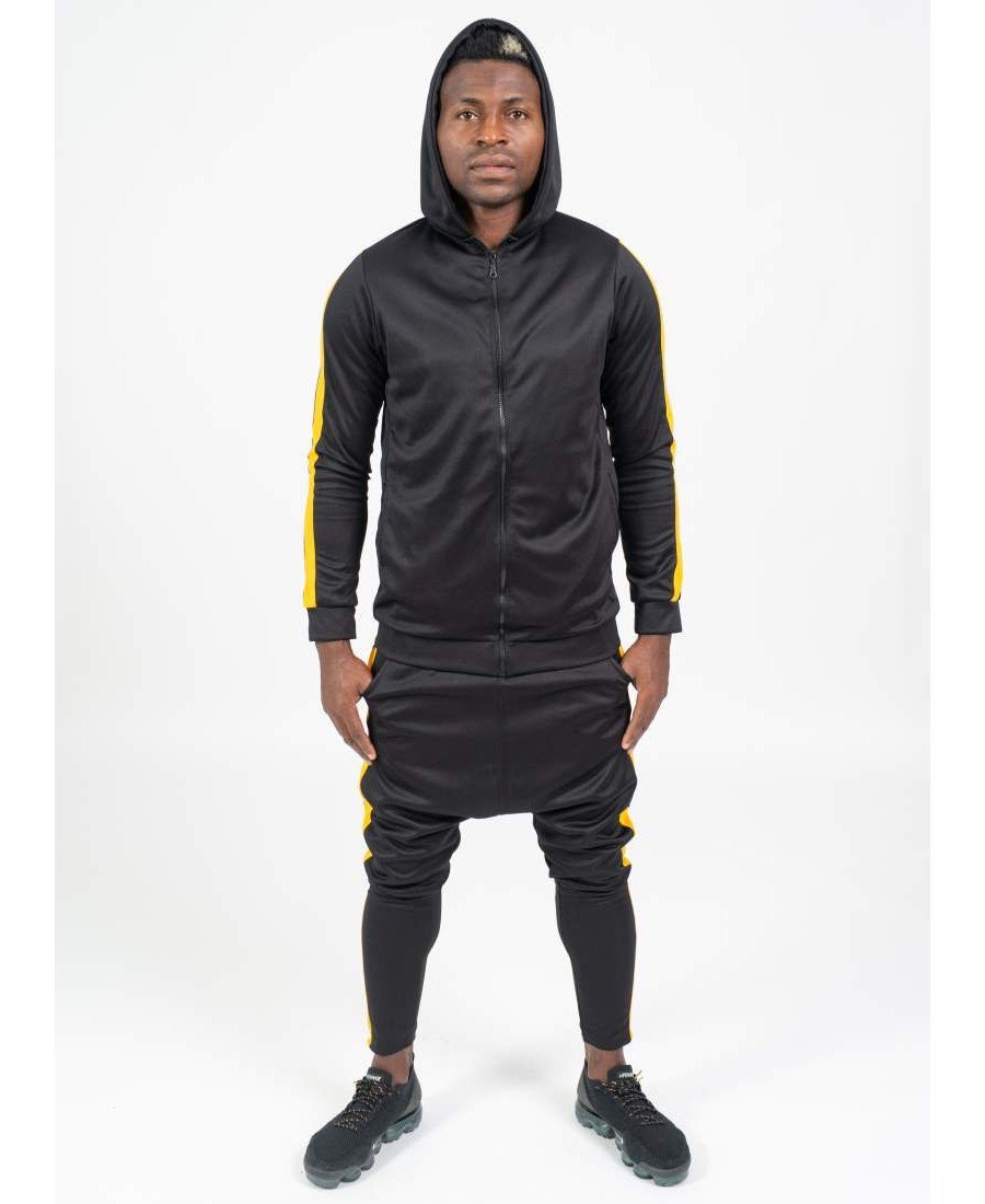 Black tracksuit with yellow lines - Fatai Style