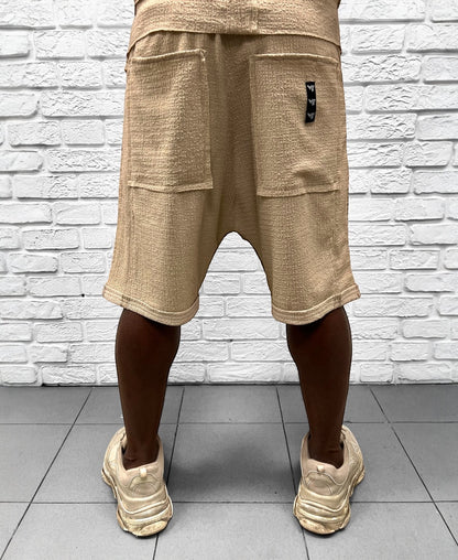 Pantaloni crem din material vaporos