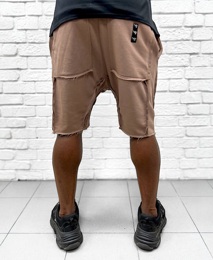 Pantaloni cappuccino cu diverse cusaturi de design